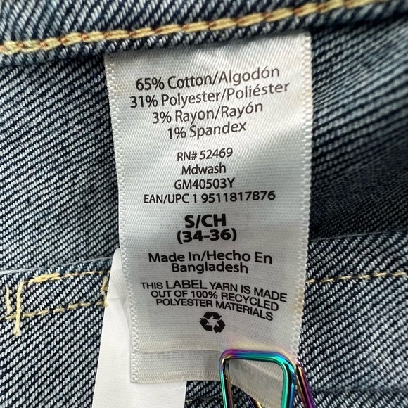 George Button Front Denim Jean Jacket Size Small 34-36 Men’s - Picture 4 of 5